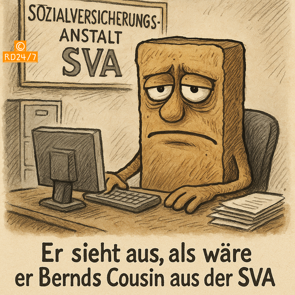 Er sieht aus, als wäre er Bernds Cousin aus der SVA (Satire)