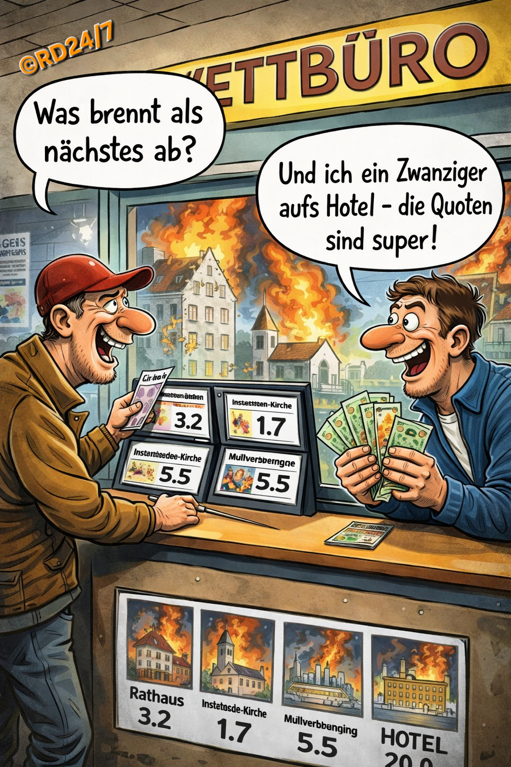 Satire: Wettbüro – Wer trägt’s am Schluss?
